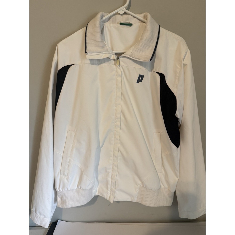 Men's Prince Size L Tennis Jacket White , 90s Vintage